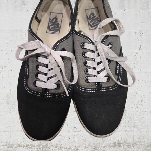 Vans Gray Black Color Block Canvas Low Top Lace Lifestyle Skater Sneakers Size 7 - Picture 10 of 12